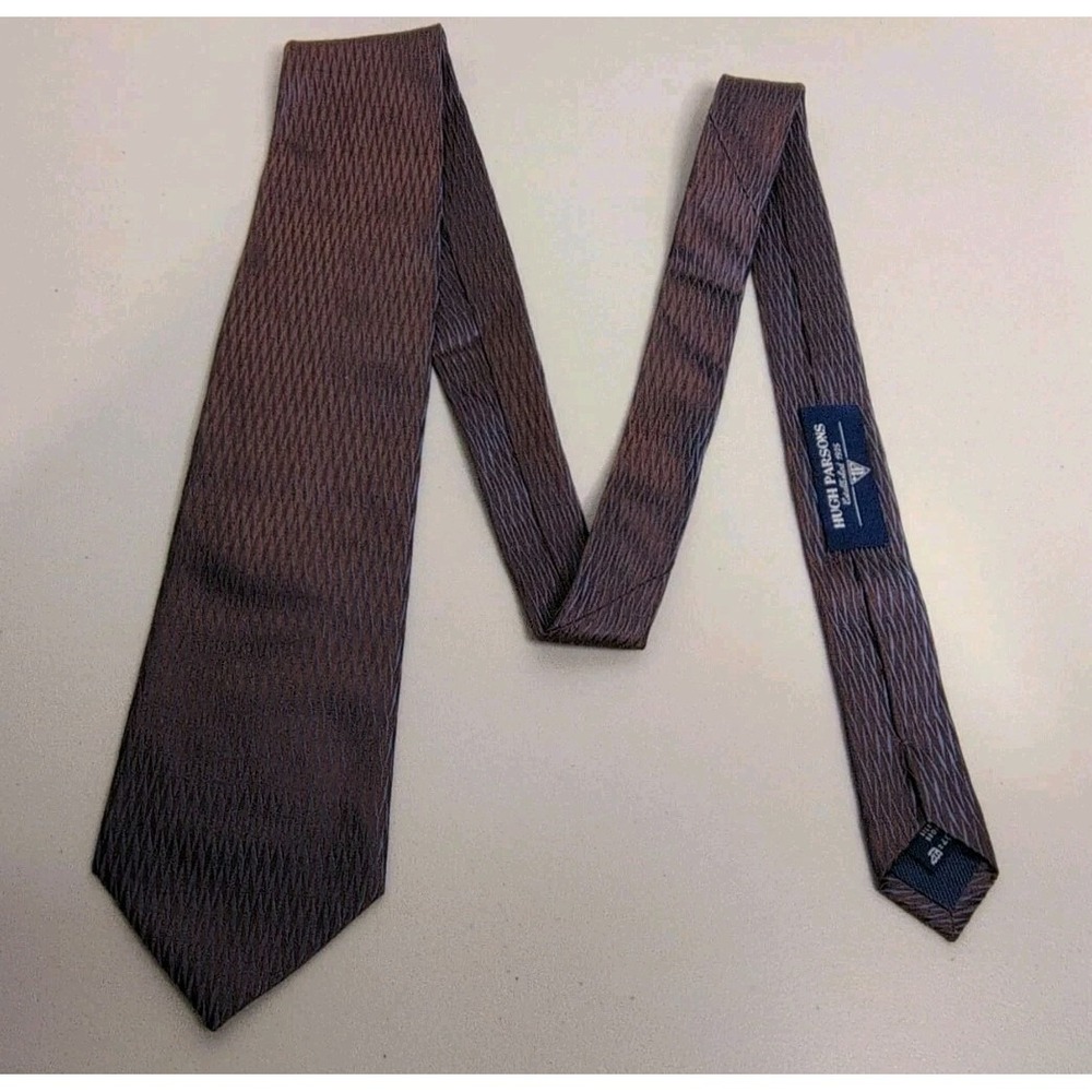 Hugh Parsons  Men's Necktie 100% Silk Woven Geometric‎ Made In Italy NWT